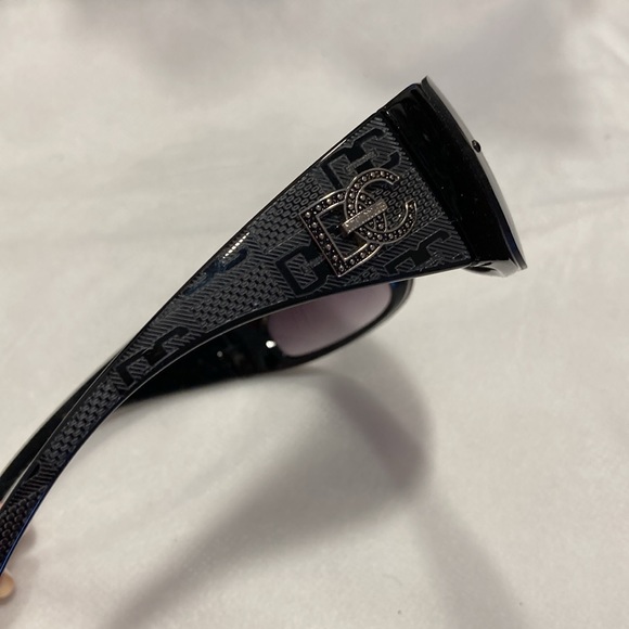 Unisex Shiny Black Decorative Tinted Plastic Sunglasses - Picture 7 of 14